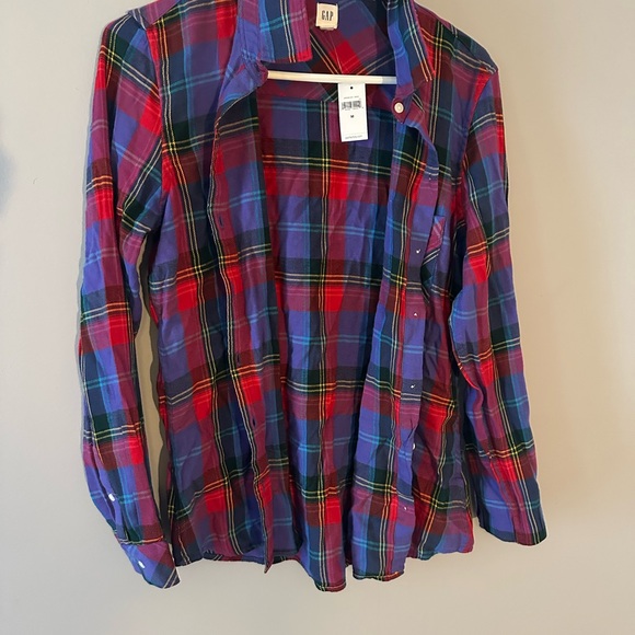 GAP Colorful Plaid Button-Up Shirt - Picture 1 of 5